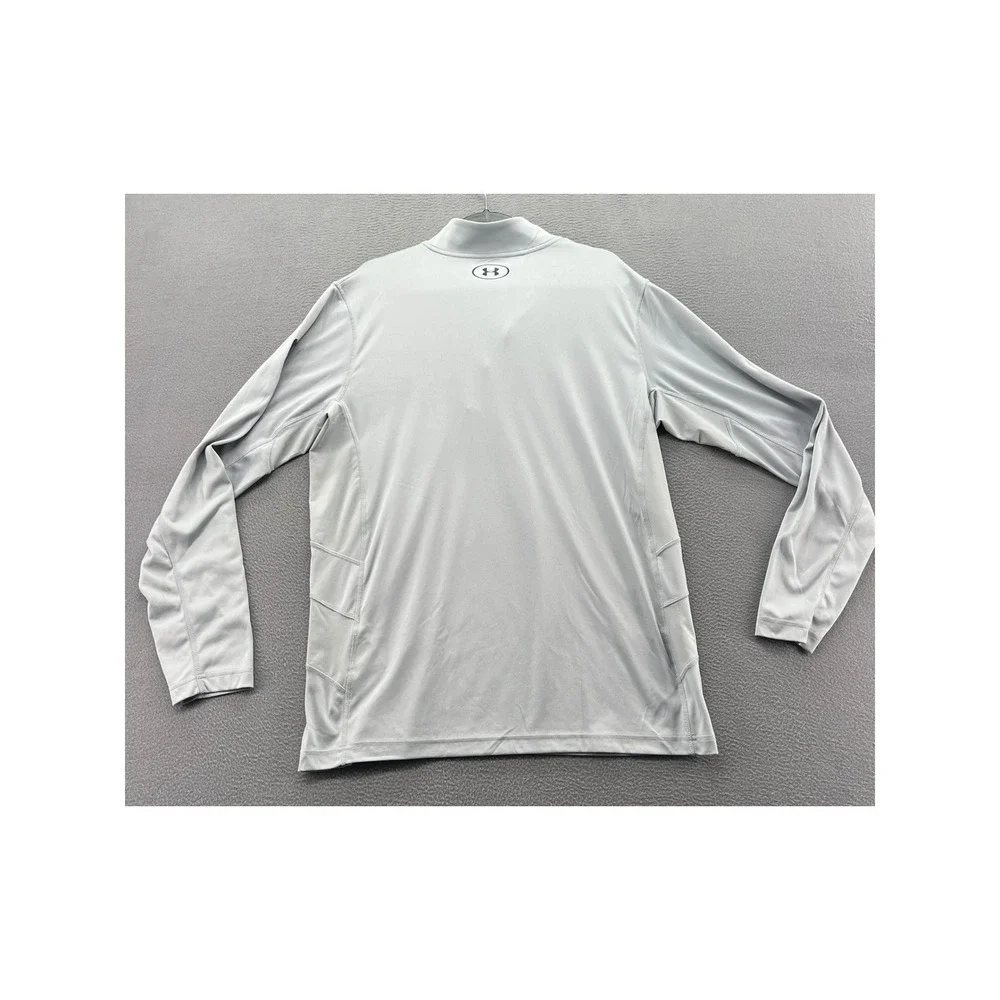 Under Armour Fish HeatGear Shirt Mens XL Gray 1/4 Zip Pullover Long Sleeve - Picture 9 of 13